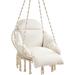 Dakota Fields Chair Hammock Polyester/Cotton in Pink/Brown | 52.4 H x 31.5 W x 23.6 D in | Wayfair 80B71D1C99344B49880BB26214C9E967