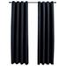 Latitude Run® Curtains Roller Blackout Curtains Window Blinds w/ Rings Fabric Polyester in Black/Brown | 63 H in | Wayfair