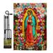 Ornament Collection Our Lady of Guadalupe 2-Sided Polyester 18 x 13 in. Flag set in Black/Orange/Red | 18.5 H x 13 W x 1 D in | Wayfair