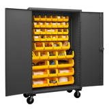 WFX Utility™ Paeonia 81" H x 48.19" W x 24.13" D Mobile Cabinet, Wood in Gray/Yellow | 81 H x 48.19 W x 24.13 D in | Wayfair
