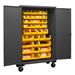 WFX Utility™ Paeonia 81" H x 48.19" W x 24.13" D Mobile Cabinet, Wood in Gray/Yellow | 81 H x 48.19 W x 24.13 D in | Wayfair