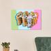 Ebern Designs Food & Cuisine Pastel Ice Cream Ice Cream & Milkshakes - Wrapped Canvas Graphic Art Print Canvas in Blue/Pink | Wayfair