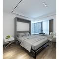 Hokku Designs Korte Queen Solid Wood Murphy Bed Wood & Metal/Metal in Gray | 85.25 H x 64.75 W x 88 D in | Wayfair 868B226433294EB1A1E0EE0D299B9767