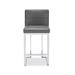 Wade Logan® Adamson 26.5" Counter Stool Upholstered/Leather/Metal/Faux leather in Gray | 39 H x 18 W x 21 D in | Wayfair