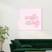 The Holiday Aisle® Holiday & Seasonal Jolly Pastel Holidays - Wrapped Canvas Textual Art Print Canvas in Green/Pink | 30 H x 30 W x 0.8 D in | Wayfair