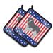 Trinx Patriotic USA Polish Lowland Sheepdog Dog Potholder Polyester in Blue/Red | 7.5 W in | Wayfair 14E4AAB7D14F46478C0FADFFC18B311A