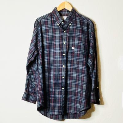 Burberry Shirts | Burberry’s Of London Navy Plaid Button Down | Color: Blue/Red | Size: L