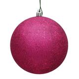 Vickerman 572665 - 4.75" Fuchsia Sequin Ball Christmas Tree Ornament (4 pack) (N591270DQ)