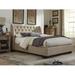 Wade Logan® Ashaunta Tufted Low Profile Storage Platform Bed Upholstered/Linen in Brown | 48 H x 73 W x 91 D in | Wayfair