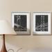 Williston Forge Suspension Bridge Blueprint I - 2 Piece Picture Frame Graphic Art Print Set on Paper in Black/White | 16 H x 38 W x 1.5 D in | Wayfair