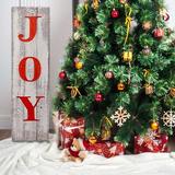 The Holiday Aisle® Joy Christmas Sign for Porch or Wall Wood in Red | 36 H x 11 W x 1 D in | Wayfair C6623A26FC924944AEC18B7906837FB4