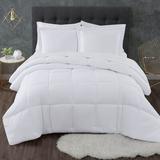 Truly Calm Antimicrobial Microfiber Comforter Set Polyester/Polyfill/Microfiber in White | Full/Queen Comforter + 2 Shams | Wayfair CS3829WTFQ-1700