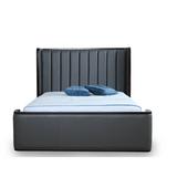 Latitude Run® Decan Solid Wood & Low Profile Platform Bed Wood & /Upholstered/Genuine Leather in Gray | 55.3 H x 62.8 W x 90.5 D in | Wayfair