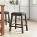 Beachcrest Home™ Ishani Counter Stool Wood/Upholstered in Brown/Gray | 24 H x 15 W x 19 D in | Wayfair 781394C3ADFF45EAA822FDF2801ED5E9