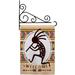 Breeze Decor Welcome Kokopelli Dance 2-Sided Polyester 18.5 x 13 in. Flag Set in Black/Brown/Gray | 18.5 H x 13 W x 1 D in | Wayfair