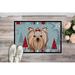 The Holiday Aisle® Arma Winter Holiday Yorkie Yorkshire Terrier Non-Slip Outdoor Door Mat Synthetics | 18 W x 27 D in | Wayfair
