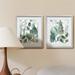 Red Barrel Studio® Aquatic Leaves I - 2 Piece Picture Frame Graphic Art Print Set on Paper in Green/White | 16 H x 38 W x 1.5 D in | Wayfair