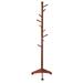 Red Barrel Studio® Solid Wood 9 - Hook Freestanding Coat Rack Wood/Metal in Brown/Red | 70.31 H x 21.46 W x 18.9 D in | Wayfair