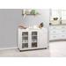 Winston Porter Greigsville Kitchen Buffet Server Sideboard Storage Cabinet Wood in Brown/White | 33 H x 45.5 W x 15.7 D in | Wayfair