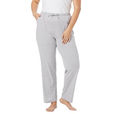 Plus Size Women's Knit Sleep Pant by Dreams & Co. in Heather Grey (Size M) Pajama Bottoms