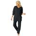 Plus Size Women's 2-Piece Lounge Set by Dreams & Co. in Black (Size 5X) Pajamas