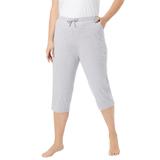 Plus Size Women's Knit Sleep Capri by Dreams & Co. in Heather Grey (Size 6X) Pajamas