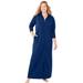 Plus Size Women's Long Hooded Fleece Sweatshirt Robe by Dreams & Co. in Evening Blue (Size 5X)