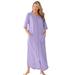 Plus Size Women's Long French Terry Zip-Front Robe by Dreams & Co. in Soft Iris (Size L)