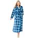 Plus Size Women's Microfleece Wrap Robe by Dreams & Co. in Waterfall Plaid (Size 14/16)