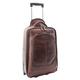 A1 FASHION GOODS Wheeled Cabin Size Suitcase Real Brown Leather Luggage Travel Bag Trolley - Carlos