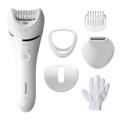 Philips Epilator Series 8000 - Cordless Wet & Dry epilator for Legs and Body, with 6 Accessories, Trimmer and Body exfoliating tip. (Model BRE715/00)