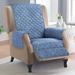 George Oliver Reversible Quilted T-Cushion Recliner Slipcover, Polyester in Blue | 39 H x 36 W x 22.5 D in | Wayfair