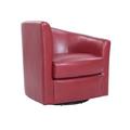 Barrel Chair - Red Barrel Studio® Beppie 28" Wide Swivel Barrel Chair w/ High Slope Arms Faux Leather in Black/Brown | 32 H x 28 W x 30 D in | Wayfair