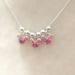 Disney Jewelry | Disney Pink Crystal Mickey Mouse Charm Necklace | Color: Pink/Silver | Size: Os