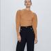 Zara Sweaters | *Nwt* Zara Camel Balloon Sleeve Knit Sweater | Color: Brown/Tan | Size: S