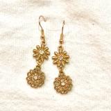 Anthropologie Jewelry | Classic Daisy Antique Gold Earrings New | Color: Gold | Size: Os