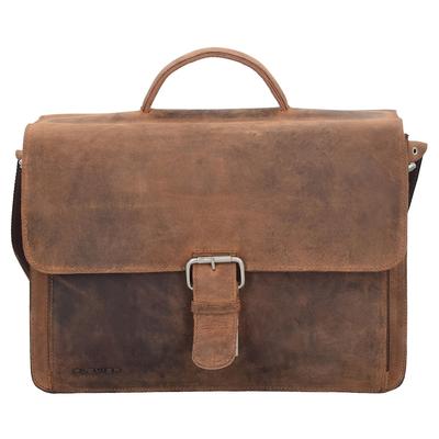 Plevier Retro Newton Aktentasche Leder 41 cm Laptopfach dunkelbraun Braun Herren Image