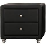 Upholstered 2 Drawer Nightstand, Black - Camden Isle Furniture 86346