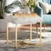 Baxton Studio Gwyn Glam & Luxe White Faux Fur Upholstered & Gold Finished Metal Ottoman - Wholesale Interiors JY20A255-White/Gold-Otto
