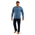 Sesto Senso Mens Pyjamas Set 100% Cotton Pjs Long Sleeve Top & Pants Checked XL Dark Blue White Red Checkered Chequered Plaid Navy 07 Granat