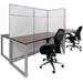 67"H TrendSpaces White Laminate 4-Person Cluster Washable Cubicle w/Glass