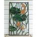 Bungalow Rose Fish Play Lotus Leaf Stained Glass Window Panel in Green/Orange | 35 H x 21 W x 0.25 D in | Wayfair E1EA2AE554EA41D3B0D40AE8AC66D5B3