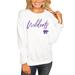 Women's White Kansas State Wildcats Win the Day Pullover Sweatshirt