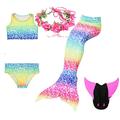 UniDesign Kids Mermaid Tail For Swimming With Monofin (5-6 Years, Rainbow)