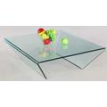 Square Bent Glass Cocktail Table - Chintaly 72102-SQ-CT
