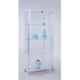 Rectangular Glass Curio w/ Bent Glass Back - Chintaly 6639-CUR