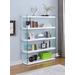 Contemporary Gloss White & Glass Book Case - Chintaly 74101-BKS