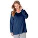 Plus Size Women's Satin trim sleep tee by Dreams & Co® in Evening Blue (Size 3X) Pajama Top