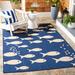 Blue/Navy 48 x 0.25 in Area Rug - Sand & Stable™ Baby & Kids Avani Navy/Beige Indoor/Outdoor Area Rug, Polyester | 48 W x 0.25 D in | Wayfair