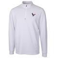 Men's Cutter & Buck White Houston Texans Traverse Quarter-Zip Pullover Jacket